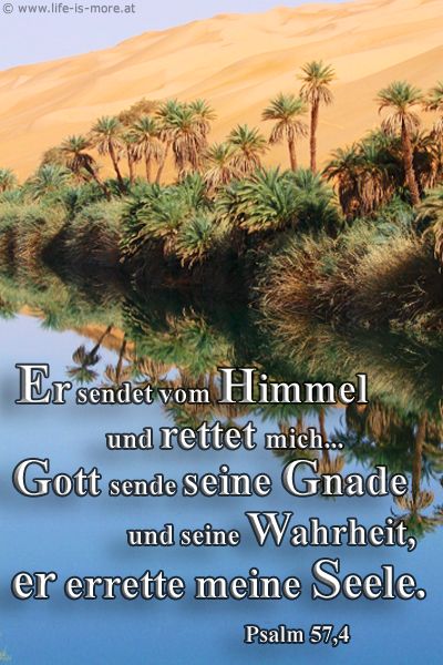 Er sende vom Himmel und rette mich; gehöhnt hat der, der mir nachstellt. Gott sende seine Gnade und seine Wahrheit, er errette meine Seele. Psalm 57,4 - Bildquelle: pixelio.de